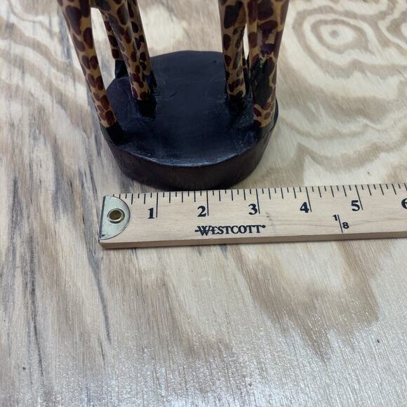 Hand Carved Wood Two Intertwined Giraffe Statue Made in Kenya – African Folk Art - Picture 7 of 7